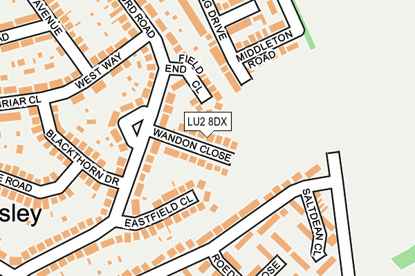 LU2 8DX map - OS OpenMap – Local (Ordnance Survey)