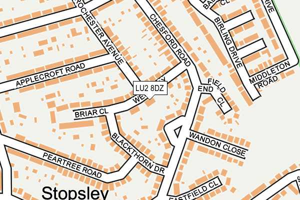 LU2 8DZ map - OS OpenMap – Local (Ordnance Survey)
