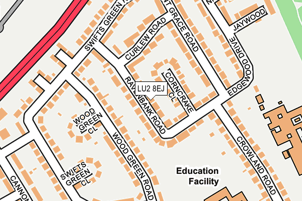 LU2 8EJ map - OS OpenMap – Local (Ordnance Survey)