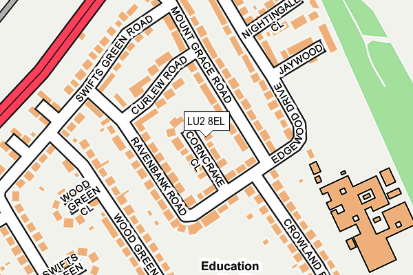 LU2 8EL map - OS OpenMap – Local (Ordnance Survey)