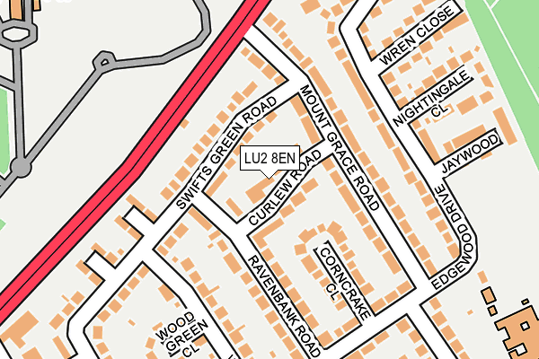 LU2 8EN map - OS OpenMap – Local (Ordnance Survey)