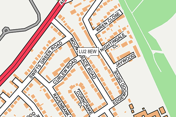 LU2 8EW map - OS OpenMap – Local (Ordnance Survey)