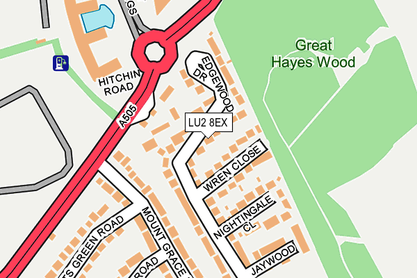 LU2 8EX map - OS OpenMap – Local (Ordnance Survey)