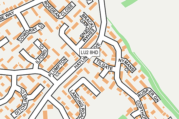 LU2 8HD map - OS OpenMap – Local (Ordnance Survey)