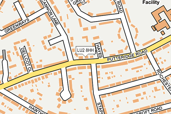 LU2 8HH map - OS OpenMap – Local (Ordnance Survey)