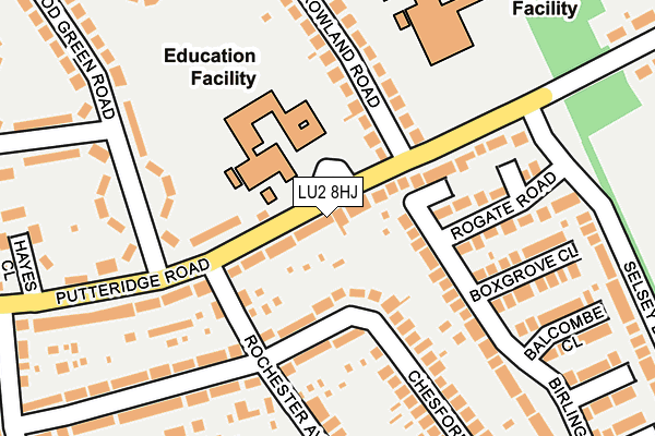 LU2 8HJ map - OS OpenMap – Local (Ordnance Survey)