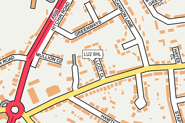 LU2 8HL map - OS OpenMap – Local (Ordnance Survey)