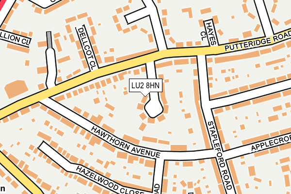 LU2 8HN map - OS OpenMap – Local (Ordnance Survey)