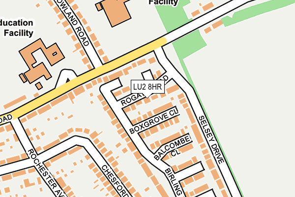 LU2 8HR map - OS OpenMap – Local (Ordnance Survey)