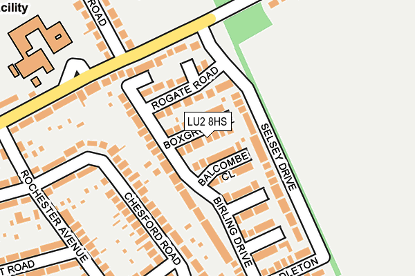 LU2 8HS map - OS OpenMap – Local (Ordnance Survey)