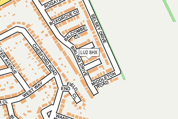 LU2 8HX map - OS OpenMap – Local (Ordnance Survey)