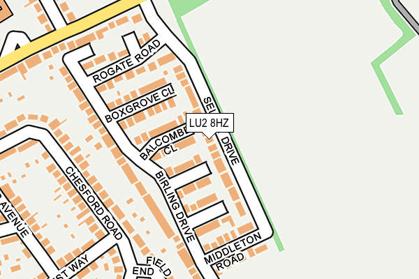 LU2 8HZ map - OS OpenMap – Local (Ordnance Survey)