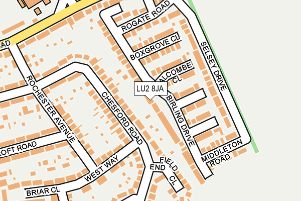 LU2 8JA map - OS OpenMap – Local (Ordnance Survey)