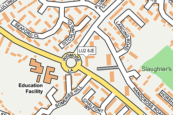 LU2 8JE map - OS OpenMap – Local (Ordnance Survey)