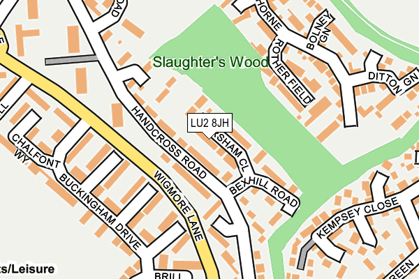 LU2 8JH map - OS OpenMap – Local (Ordnance Survey)