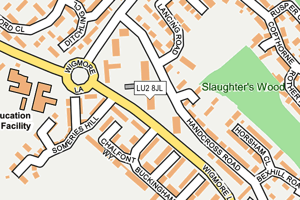 LU2 8JL map - OS OpenMap – Local (Ordnance Survey)