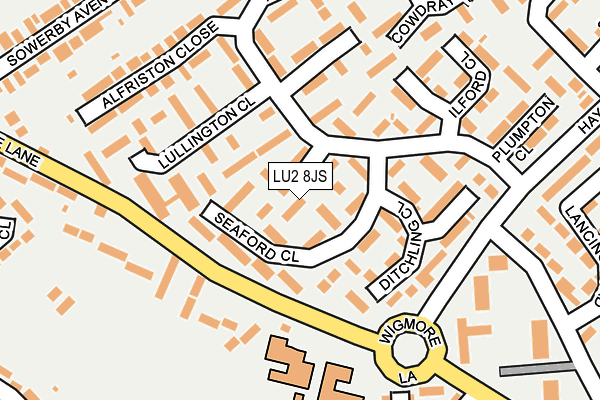LU2 8JS map - OS OpenMap – Local (Ordnance Survey)