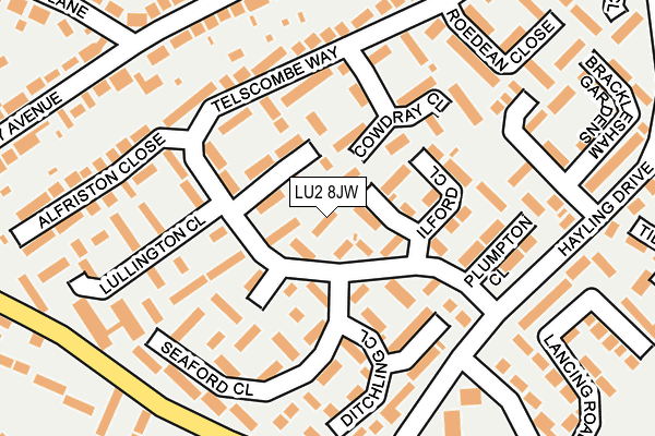 LU2 8JW map - OS OpenMap – Local (Ordnance Survey)