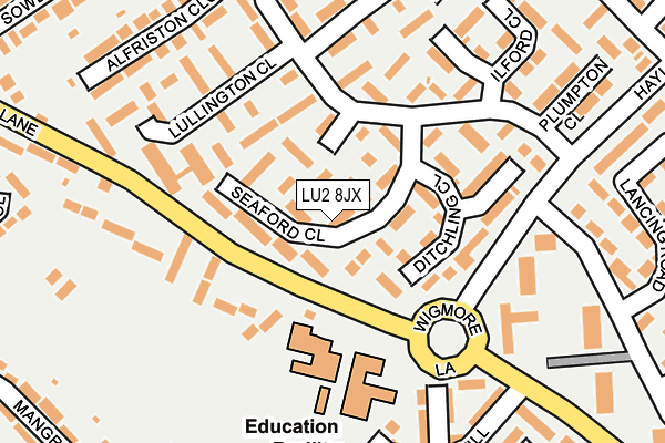 LU2 8JX map - OS OpenMap – Local (Ordnance Survey)