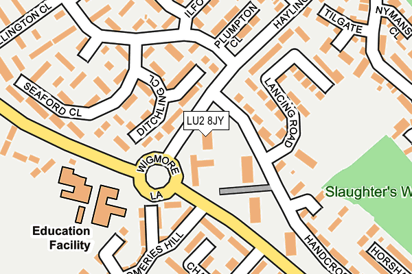 LU2 8JY map - OS OpenMap – Local (Ordnance Survey)