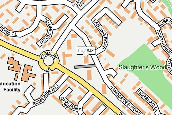 LU2 8JZ map - OS OpenMap – Local (Ordnance Survey)