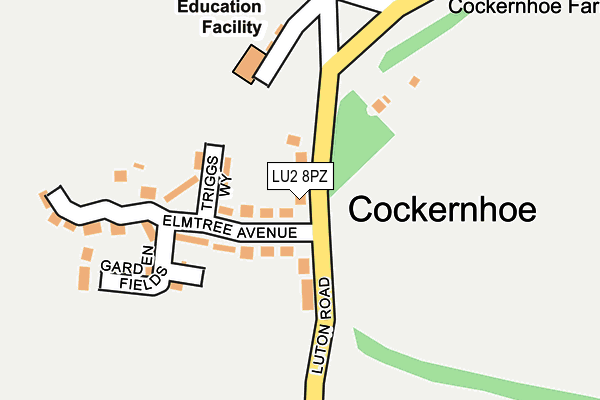 LU2 8PZ map - OS OpenMap – Local (Ordnance Survey)