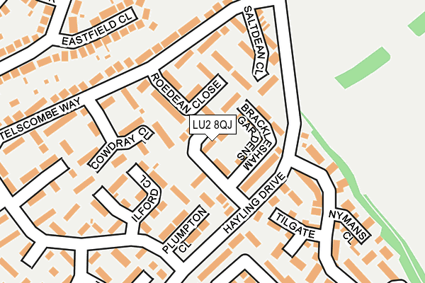 LU2 8QJ map - OS OpenMap – Local (Ordnance Survey)