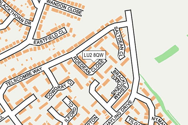 LU2 8QW map - OS OpenMap – Local (Ordnance Survey)