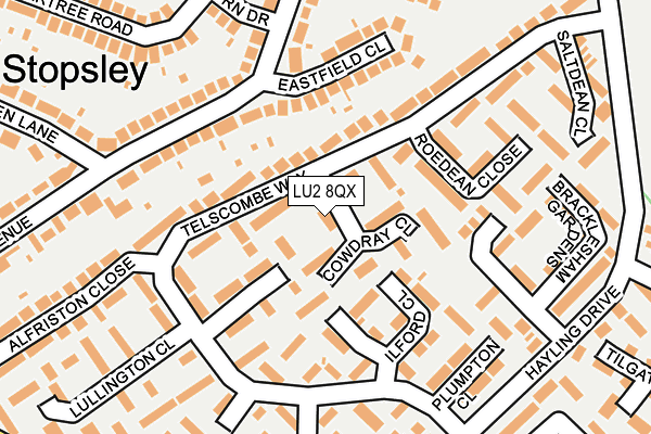 LU2 8QX map - OS OpenMap – Local (Ordnance Survey)