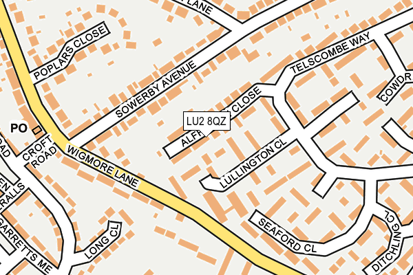 LU2 8QZ map - OS OpenMap – Local (Ordnance Survey)