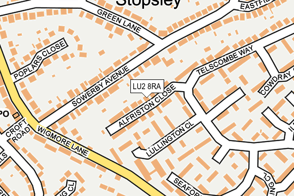 LU2 8RA map - OS OpenMap – Local (Ordnance Survey)