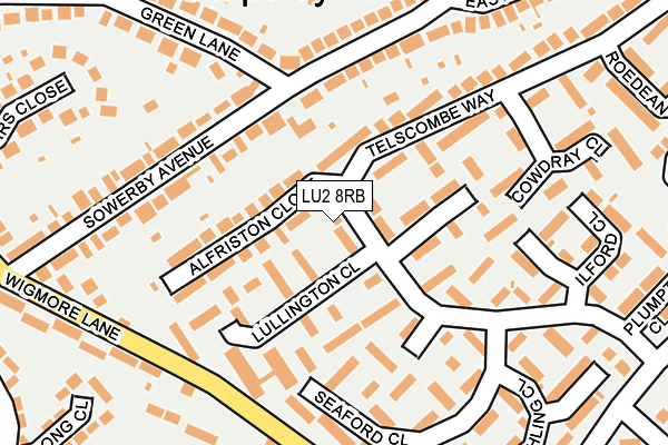 LU2 8RB map - OS OpenMap – Local (Ordnance Survey)