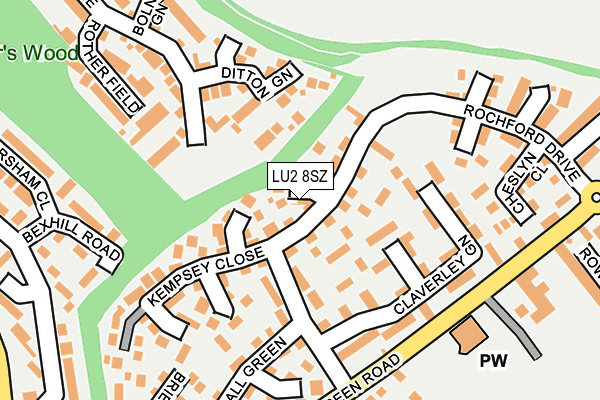 LU2 8SZ map - OS OpenMap – Local (Ordnance Survey)