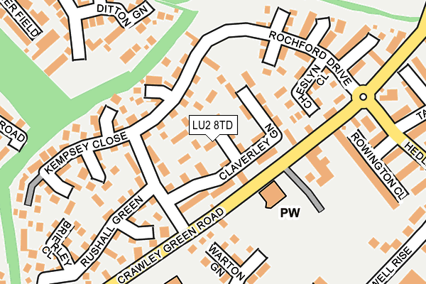 LU2 8TD map - OS OpenMap – Local (Ordnance Survey)