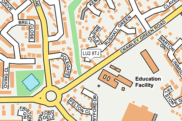 LU2 8TJ map - OS OpenMap – Local (Ordnance Survey)