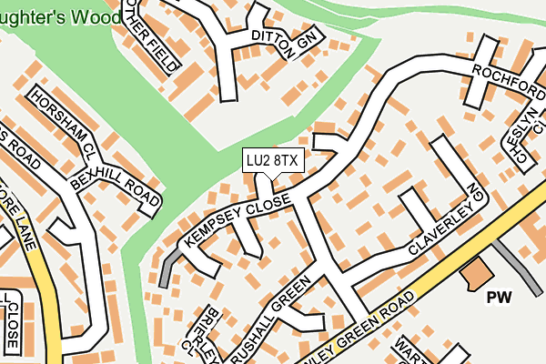 LU2 8TX map - OS OpenMap – Local (Ordnance Survey)