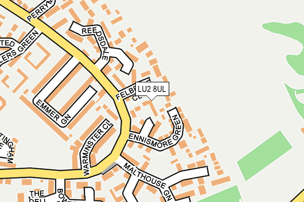 LU2 8UL map - OS OpenMap – Local (Ordnance Survey)