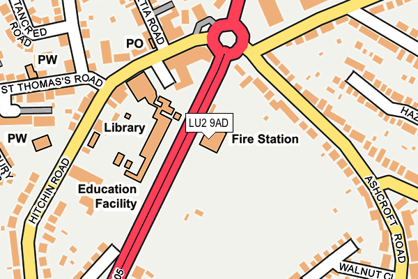 LU2 9AD map - OS OpenMap – Local (Ordnance Survey)