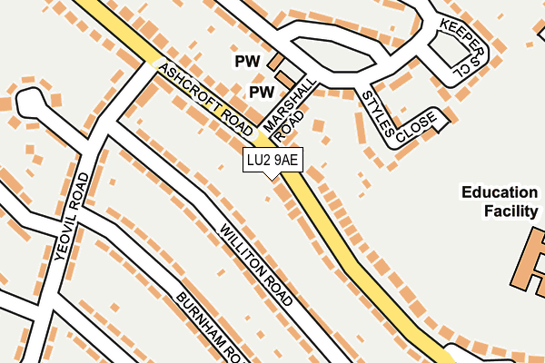 LU2 9AE map - OS OpenMap – Local (Ordnance Survey)