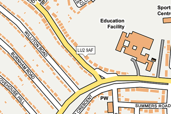 LU2 9AF map - OS OpenMap – Local (Ordnance Survey)