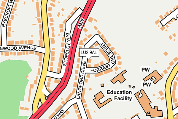 LU2 9AL map - OS OpenMap – Local (Ordnance Survey)