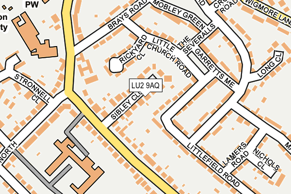 LU2 9AQ map - OS OpenMap – Local (Ordnance Survey)