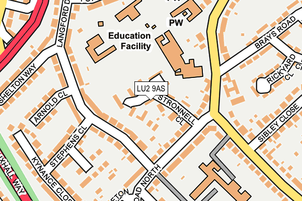 LU2 9AS map - OS OpenMap – Local (Ordnance Survey)