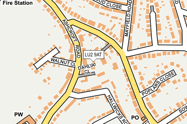 LU2 9AT map - OS OpenMap – Local (Ordnance Survey)