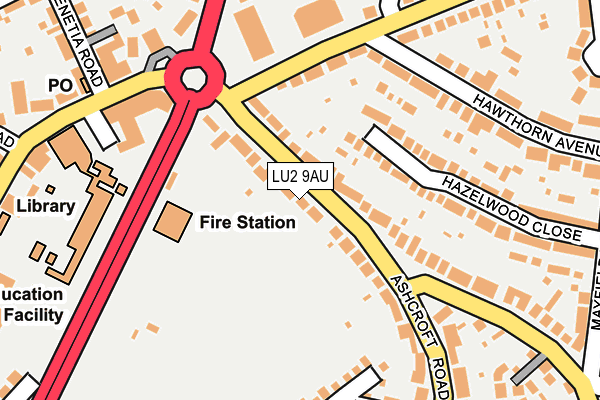 LU2 9AU map - OS OpenMap – Local (Ordnance Survey)