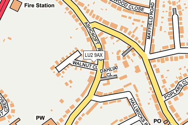 LU2 9AX map - OS OpenMap – Local (Ordnance Survey)