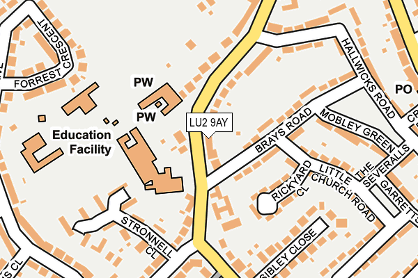 LU2 9AY map - OS OpenMap – Local (Ordnance Survey)