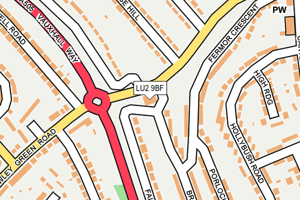 LU2 9BF map - OS OpenMap – Local (Ordnance Survey)