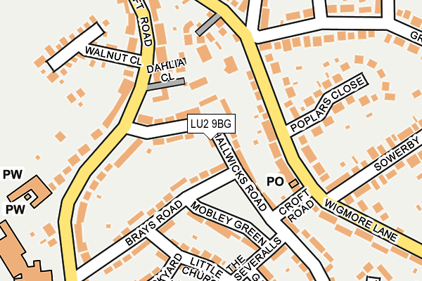 LU2 9BG map - OS OpenMap – Local (Ordnance Survey)