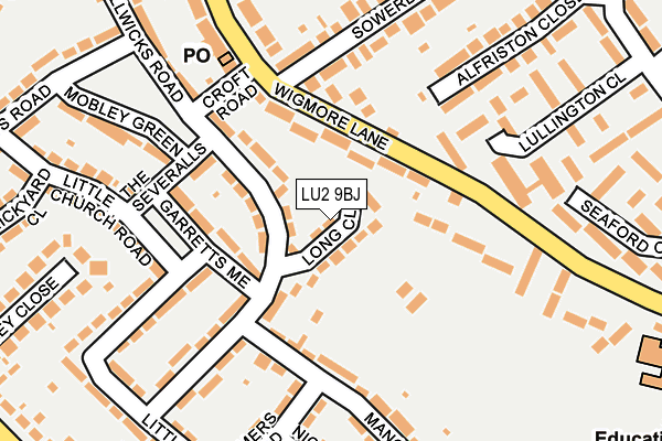 LU2 9BJ map - OS OpenMap – Local (Ordnance Survey)